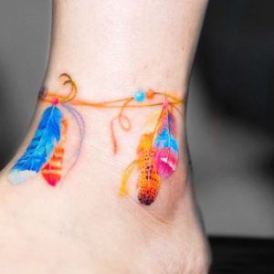 Delightful Ankle Bracelet Tattoos for Women